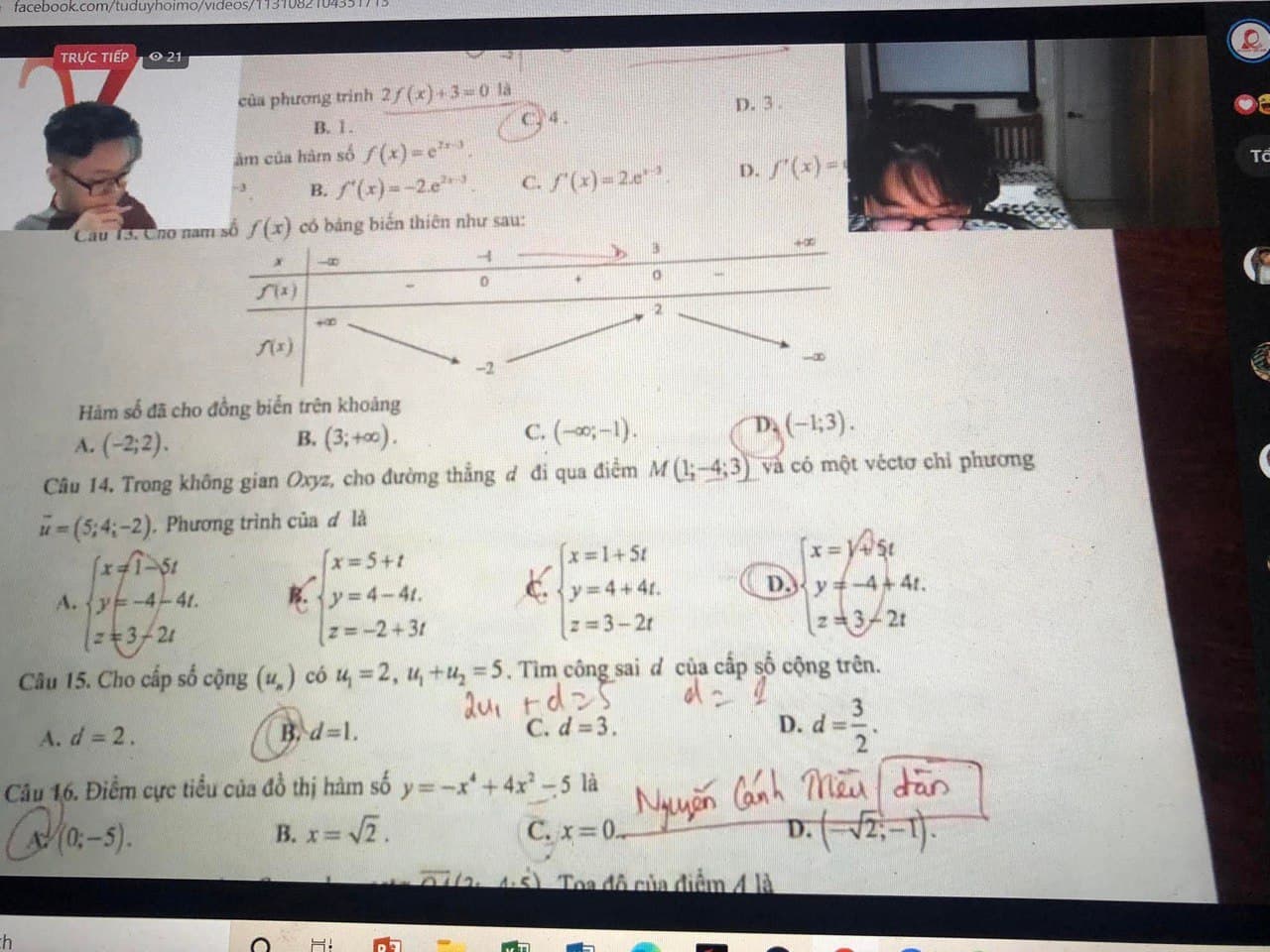 Tu Duy Hoi Mo livestream tutoring session